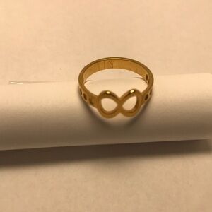 Stainless Steel Gold Infinity Ring Sz 5